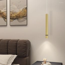 Pendant Lamps Black/gold Tube Cafe Restaurant Led Light Bedroom Pipe Spotlight Luxury Simple Modern Bar Table Hanging Chandelier Lamp