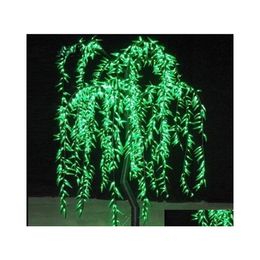 Christmas Decorations Led Artificial Willow Wee Tree Light Outdoor Use 945Pcs Leds 1.8M/6Ft Height Rainproof Decoration Drop Deliver Dhvi3