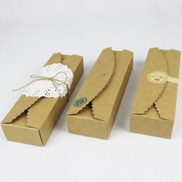 Gift Wrap 30PCS 23 7 4cm Scallop Top Kraft Paper Box Cookie Christmas Macaron Packaging Emballage Carton Year Gifts