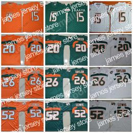 American College Football Wear American College Football Wear Men College Football Miami Hurricanes Jerseys 15 Brad Kaaya 20 Ed Reed 52 Ray Lewis 26 Sean Taylor Green