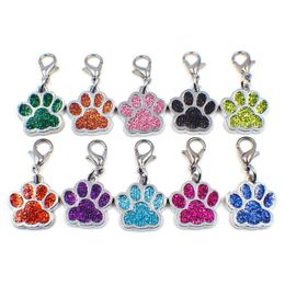 Pendant Necklaces 100Pcs Mixed Color Hc3581 Bling Enamel Cat Dogbear Fit Rotating Lobster Clasp Key Chain Keyrings Bag Jewelry Makin Dh0Ph