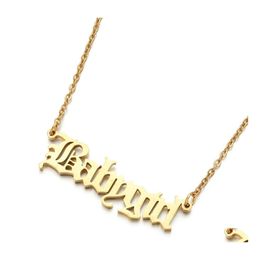 Pendant Necklaces Letter Bbay Girls Necklace Stainless Steel Gold Chains Baby Girl Women Girlfriend Fashion Jewelry Gift Drop Delive Otpa6