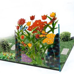 Decorative Flowers Metal Garden Fence Rustproof Barrier Realistic Flower And Grass Printing Landscape Animal Barrie