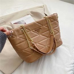 90% OFF Bags Clearance Online trendy women's solid Colour soft face leather Lingge embroidered thread one chain popular messenger
