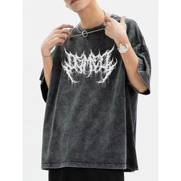 Women's TShirt Oversized Washed Punk Gothic Graphic Unisex High Street Vintage Loose Casual Tshirts Harajuku Cotton T Shirts man 230110