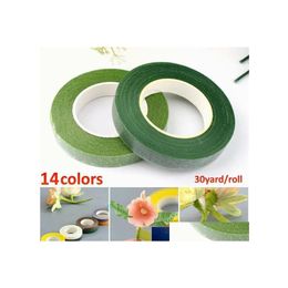 Other Decorative Stickers 1 Roll Florist Floral Stem Garland Tape Artificial Flower Stamen Wraps Decor Wreath Drop Delivery Home Gard Otmbg