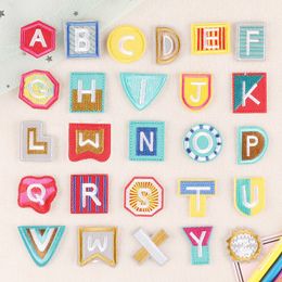 Notions Cartoon Small Letters Patches Cute A-Z Alphabet Iron on Patch for Kids Clothing Sew on Appliques DIY Clothes Backpacks Jeans