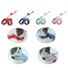 Dog Collars Pet Reflective Lead Leash Adjustable Harness Supplies For Small Medium Puppy Cat Outdoor Walking Safety Accessories Products