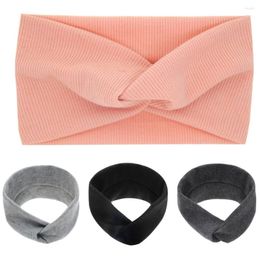 Hair Accessories Baby Girls Elasticity Head Wrap Soft Fabric Solid Colour Turban Cross Headband Born Toddler Gift Bandana