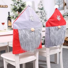 Chair Covers 1pcs Party Christmas Decoration Santa Claus Table Red Hat Decor Dinner Cover Housse De Chaise 2023