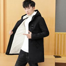 Men's Jackets Winter coat men's jacket windbreaker hooded thickened street dress hip hop military long skirt 230109