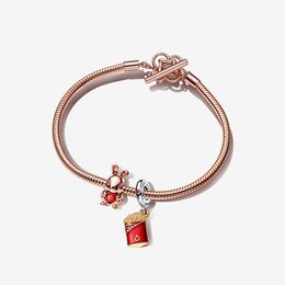 Money Rabbit Pendant Rose Gold charms Bracelets Wedding Engagement Jewelry Ladies Gift DIY fit Pandora Bracelet