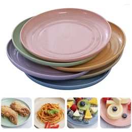 Plates Plate Dinner Set Straw Unbreakable Dish Wheatkitchen Serving Saucer Household Storage Cereal Snack Bone White Fruit