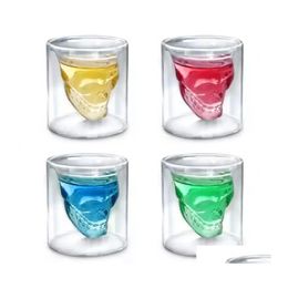 Mugs 25Ml 70Ml 150Ml 250Ml Wine Cup Skl S Glass Beer Whiskey Halloween Decoration Creative Party Transparent Drinkware Drinking Drop Dh6Qk