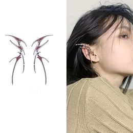 Backs Earrings Gothic Irregular Butterfly For Women Zircon Crystal Ear Cuff Clip On Fake Piercing Punk Jewelry Gift