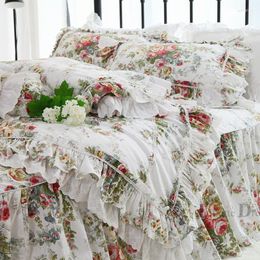 Bedding Sets Top Set Large Lace Ruffle Duvet Cover Home Bed Garden Pastoral Linen Julliette Dream