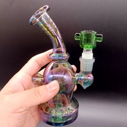 Green Glass Screen Bowl with Handle for Water Bong Pipes Male 14mm Smoking Accessories Hookahs