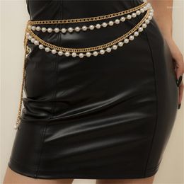 Belts Layered Imitation Pearl Beads Tassel Belt Chain Women Fashion Waist Chains Jewellery