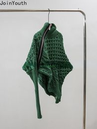 Women s Sweaters Harajuku Coat Women Y2k Tops Fashion Irregular Zipper Sueter Turtleneck Tunic Knitted Pull Femme Korean Pullovers 7h970 230109