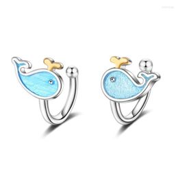 Backs Earrings Cute Little Whale Aquatic Creatures Clip For Women Jewellery Simple Girl's SAE25