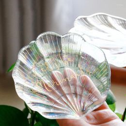 Plates Colourful Glass Dish Creative Shell Nail Enhancement Decoration Shooting Props Jewellery Storage Tool