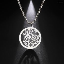 Pendant Necklaces My Shape Music Note For Men Women Star Round Stainless Steel Necklace Choker Box Chain Fashion Party Jewellery