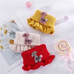 Bow Ties Winter Knit Scarf For Children Cute Soft Cartoon Neck Warmer Kids Collar Scarves Boy Girl Baby Wool Warm Collars