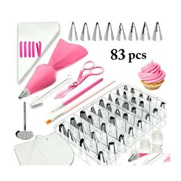 Baking Pastry Tools Cake Accessories Stainless Steel Reusable Bag Smoother Flower Nail Pi Nozzles Decorating Drop Delivery Home Ga Dh2Sc