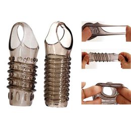 Sex toys Massager Tiny Dotted Delay Lock Penis Sleeve Gspot Orgasm Toys for Men Elastic Clit Extender Cock Ring Dildo Cover Product