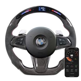 Car Accessories Driving Wheel Race Display LED Steering Wheels Compatible For BMW Z4 Carbon Fibre Auto Part Systems