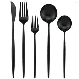 Flatware Sets 6set 30pcs Kitchen Tableware Set Rose Dinnerware 304 Stainless Steel Cutlery Knife Dessert Fork Spoon Dinner