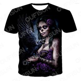 Men's T Shirts Summer 3D Printing Skull Men And Women Comfortable Oversized Shirt Short Sleeve O-Neck Fashion Unisex All-Match