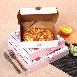 Recycle Durable Rectangular Kraft Paper Pizza Box Corrugated Cardboard Packaging Boxes With Custom Logo Printed A383