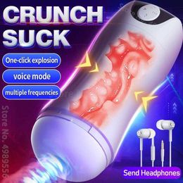 Sex toys Massager Machine Toys for Adults Men Automatic Sucking Real Vagina Vibrator Male Masturbation Heated Aircraft Cup