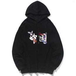 Men's Hoodies Chinese Style Embroidery Kanji Harajuku Hoodie Hip Hop Streetwear Men Autumn Cotton Loose Hooded Sweatshirts 2023 Black