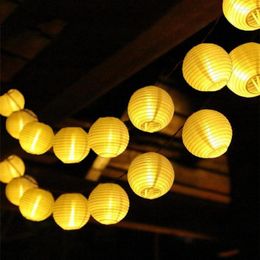 Strings Outdoor Lantern Ball Solar Powered Led String Fairy Light 10 20 30 Patio Party Wedding Globe Garland Lamp
