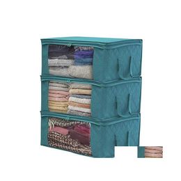 Storage Boxes Bins Quilt Bag Foldable Dust Moisture Proof Clothes Bags 2 Colour Home Organisers Basket High Quality Zipper Storageb Dhuua