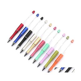 Ballpoint Pens 10Pcs/Lot Plastic Beadable Pen Bead Gift Ball Kidsparty Personalised Wedding For Guests Drop Delivery Office School B Dh1K5