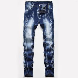 Men's Jeans 2023 High Quality Men Casual Coated Slim Pants Male Denim Plus Size 42