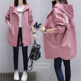 Women's Jackets Spring And Autumn Korean Version Loose Large Size 200 Jin Fat Windbreaker Mid-length All-match Student Casual Jacket Women