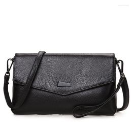 Shoulder Bags Genuine Leather Cowhide Women Day Clutch Bag Handbags Messenger Women's Real