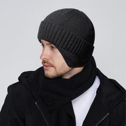 Cycling Caps 56-61CM Men Winter Outdoor Ear Protection Warmth Peaked Cap Casual Bomber Hats Cold Knitted Hat