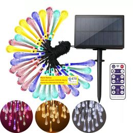 100LEDs String With Remote Update Solar Panel Multi style Bubble Ball Star Fairy Strings 8 Working Mode Outdoor Christmas Decoration Lamp