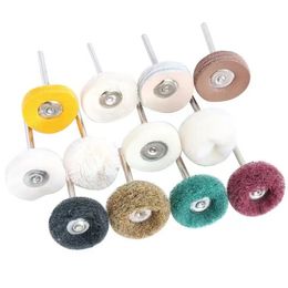 Abrasive Wheels 1" Wool Felt Grinding Sanding Head Abrasive Buffing Wheel 2.35/3mm Shank Cotton Thread Polishing mini Brush for Dremel Dril