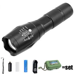 Portable Mini T6 LED Tactical Flashlight Torch 3000 Lumens Waterproof zoom 5 Modes Bike Cycling Light Rechargeable 18650 Charger Bike Lamp