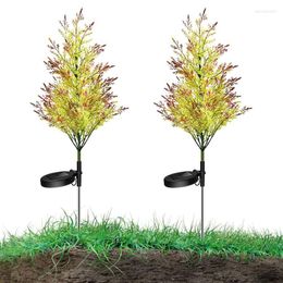 Decorative Flowers Pine Tree Stake Lights 2 Pack Christmas Outdoor Stakes Yard Decorations Light Deco LED