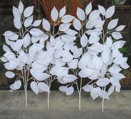 Decorative Objects Figurines one dozen artificial white banyan leaves wedding festival celebration background road led home DIY decorative fake flower 230110