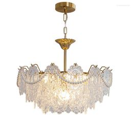 Chandeliers French Creative Glass Leaf Chandelier For Living Room Bedroom Decoration Circular Ceiling Lamp Kitchen Loft Interior Lighting