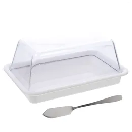 Plates Butter Dish Plate Cake Cheese Keeper Serving Holder Boxbowls Covered Containerplatter Storage Tray Lid Stick Dishes Bowl Case