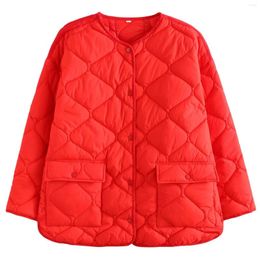 Women's Trench Coats Women's Bomber Jackets Coat Parkas Red Outwear Streetwear Fashion Long Sleeve Top With Pocket Outerwear Ladies